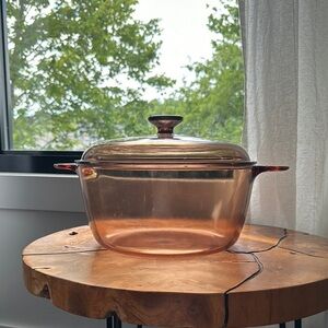 Visions Corning Ware Amber Glass Dutch Oven Dish with Lid